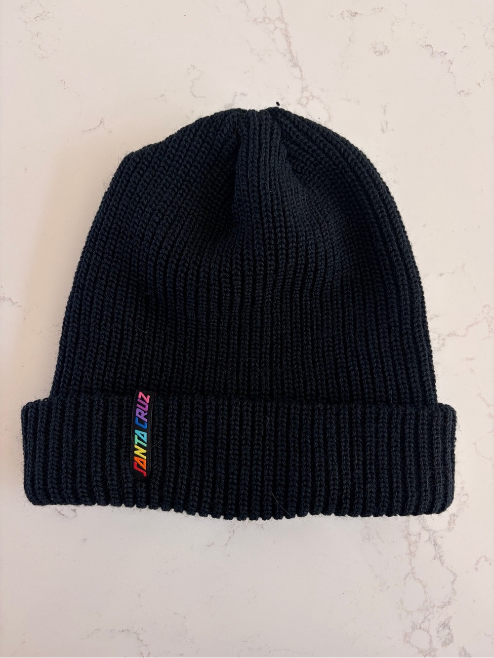 🏳️🌈 Santa Cruz Skateboards Black Knit Cuffed Beanie